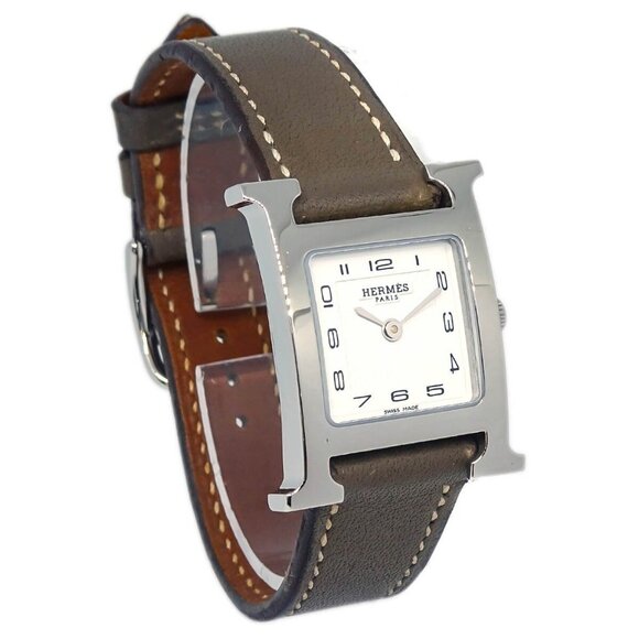 Hermes H Watch HH1.210 Quartz Watch SS Gray X 176082 - Picture 1 of 7